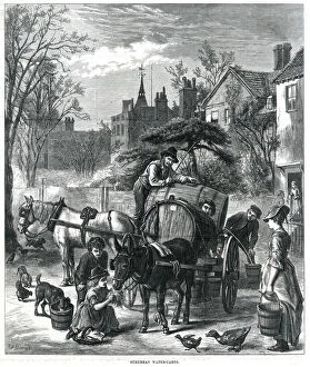 Images Dated 24th August 2018: SUBURBAN WATER CARTS 1875