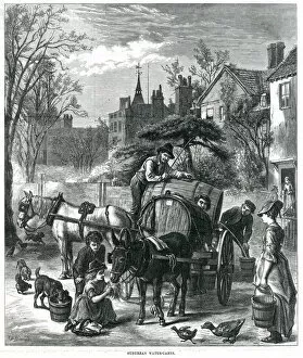 Images Dated 24th August 2018: Suburban Water-Carts, London, 1875