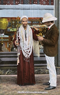 Sudanese street curio seller - Port Said, Egypt