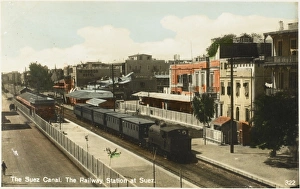 Suez Canal - The Railway Station at Suez