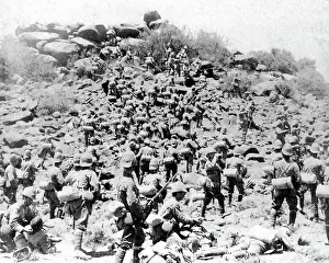 Storming Prints: Suffolk Regiment soldiers storming a kopje nr. Colesberg