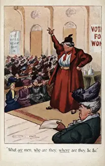 Addresses Prints: Suffragette Addresses Meeting