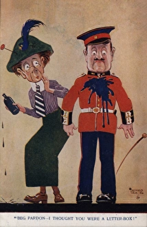 Suffragette Attacks Soldier, Not Letter Box Suffragette Attacks Soldier, Not Letter Box