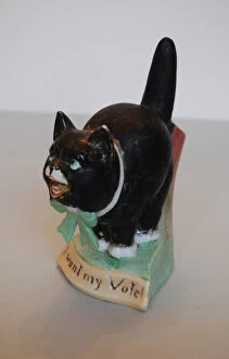 Images Dated 1st November 2013: Suffragette Black Cat Ceramic