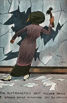 Breaks Gallery: Suffragette Breaks Window Militant