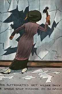Militant Prints: Suffragette Breaks Window Militant