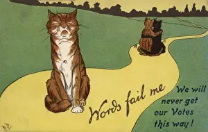 Fail Prints: Suffragette Cats Embracing Words Fail Me