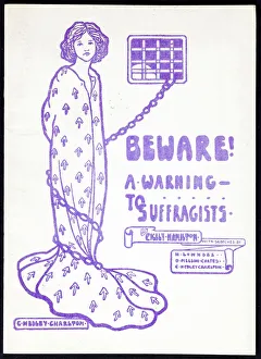 Coates Collection: Suffragette chained to prison window