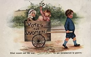 Suffragette Children Votes for Women Cart
