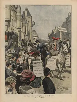 Interpretation Prints: Suffragette Demonstration Parliament 1908