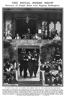 Baring Gallery: Suffragette disturbance at Royal Horse Show, 1914