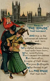 Suffragette Collection: Suffragette House that Man Built Policeman
