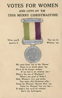 Suffragette Hunger Strike Medal Christmas Card
