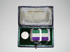 Images Dated 17th October 2013: Suffragette Hunger Strike Medal W.S.P.U