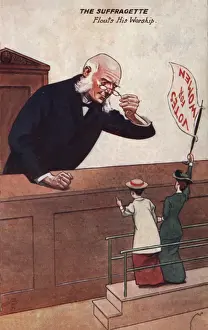 Peers Prints: Suffragette and Judge in Court