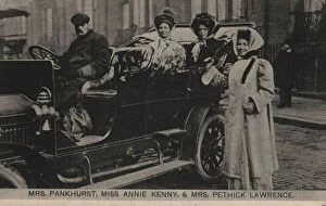 Suffragette Leaders Mrs. Pankhurst in W.S.P.U Car