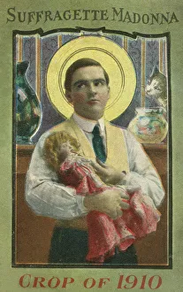 Suffragette Madonna - Crop of 1910 - Anti-Suffrage card Suffragette Madonna - Crop of 1910 - Anti-Suffrage card