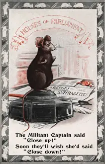 Inkwell Prints: Suffragette Mouse in Houses of Parliament