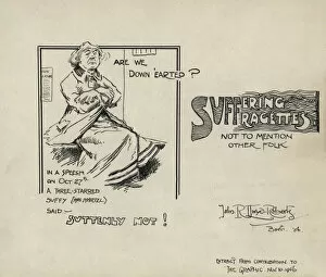 Asked Collection: Suffragette Mrs. Martel in Prison Cartoon