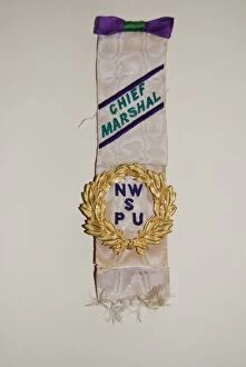 Images Dated 9th October 2013: Suffragette N. W. S. P. U Regalia Ribbon