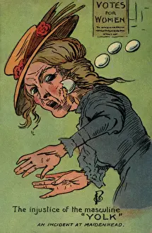 Maidenhead Prints: Suffragette Pelted with Eggs