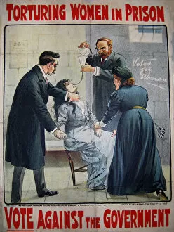 Feeding Gallery: Suffragette Poster Torturing Women in Prison