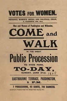 Handed Prints: Suffragette Procession Hyde Park
