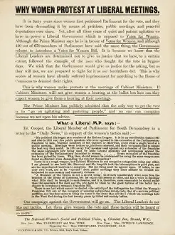 Reasons Prints: Suffragette Protests at Liberal Meetings