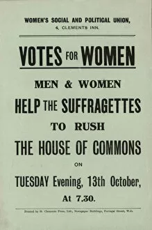 Votes Collection: Suffragette Rush House of Commons Flyer 1908