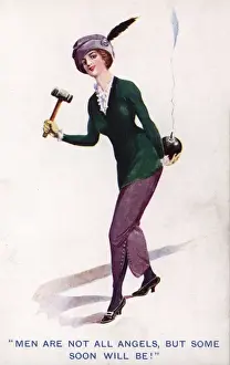 Blow Prints: Suffragette Smoking Bomb Hammer