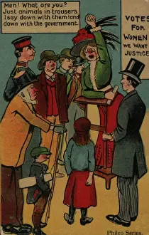 Suffragette Speaker Down with Trousers