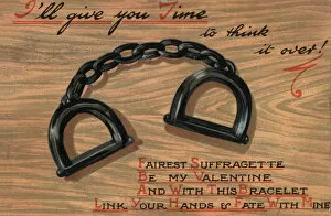 Suffragette Valentine Card Handcuffs