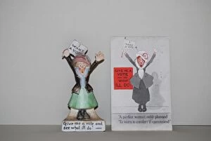 Images Dated 17th October 2013: Suffragette Give Me a Vote Ceramic