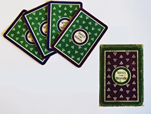 Images Dated 1st November 2013: Suffragette Votes for Women Playing Cards