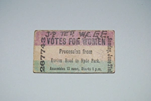 Images Dated 9th October 2013: Suffragette Votes for Women Ticket