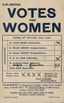 Headed Prints: Suffragette Votes for Women Voting Form