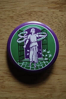 Images Dated 9th October 2013: Suffragette W. S. P. U Badge Sylvia Pankhurst