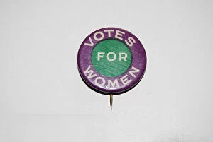 Images Dated 9th October 2013: Suffragette W.S.P.U Badge