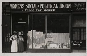 Advertises Gallery: Suffragette W.S.P.U Reading Shop 1910