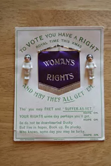Images Dated 9th October 2013: Suffragette Xmas Card Womans Rights