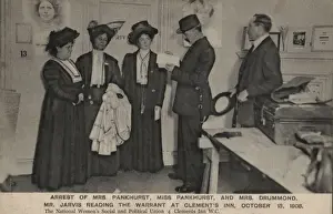 Warrant Prints: Suffragettes Arrested Clements Inn 1908