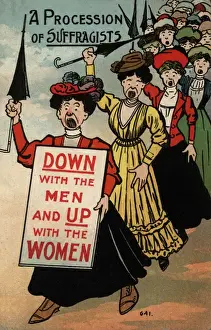 Umbrellas Prints: Suffragettes, Procession of Suffragists