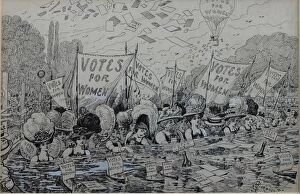 Images Dated 24th October 2013: Suffragettes Swimming Hot Air Balloon Muriel Matters