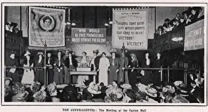 Caxton Prints: Suffragettes W. S. P. U Caxton Hall 1908