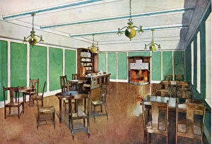 Suggested decor and layout for a high-class luncheon and dining room of the 1900s