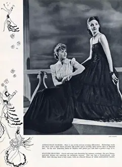 Tiered Prints: Two suggestions for evening wear by Balenciaga reminiscent of an Andalusian dancer