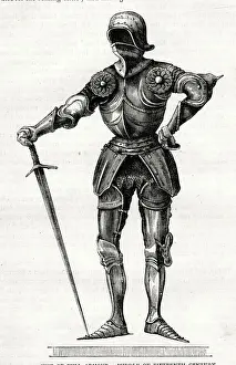 Protection Prints: Suit of full armour, mid-15th century, as worn during the Wars of the Roses (1455-1487)