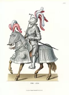 Artworksandappliancesfromthemiddleagestothe17thcentury Collection: Full suit of ornate armor for man and horse