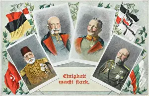 Bulgarian Prints: Sultan Mehmed V Reshad of Turkey & allies