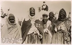 Veil Prints: Sultan of Tuareg Veiled people of Hoggar Mountains, Algeria